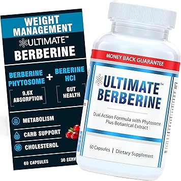 Ultimate Berberine Phytosome for Optimal Metabolic Health After 40, 9.6X Absorption Dual Action Formula for Appetite & Gut Health, Immunity & Cholesterol Support, Clinical Dose & Third Party Tested