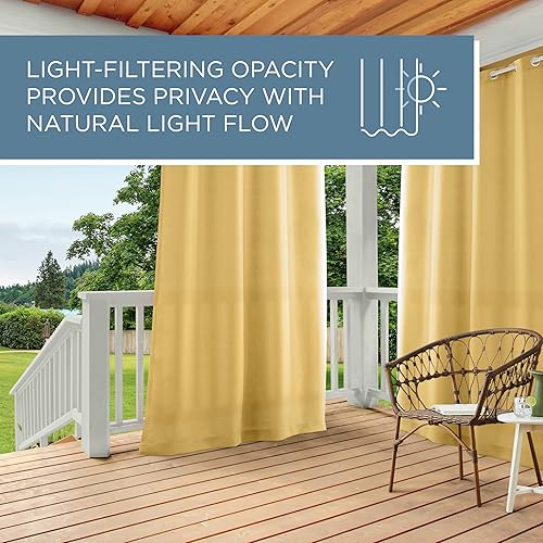 Miniatura 8 de Exclusive Home Curtains - Cortinas con ojales para interior y exterior, 2 paneles de cortina Vestido de verano amarillo,Espuma de mar,Gris