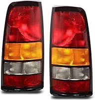 Nakuuly Black Border Tail Lights for 1999-2002 Chevy Silverado & 1999-2006 GMC Sierra 1500-3500 Fleetside - Driver Passenger Pair, Direct OE Fit