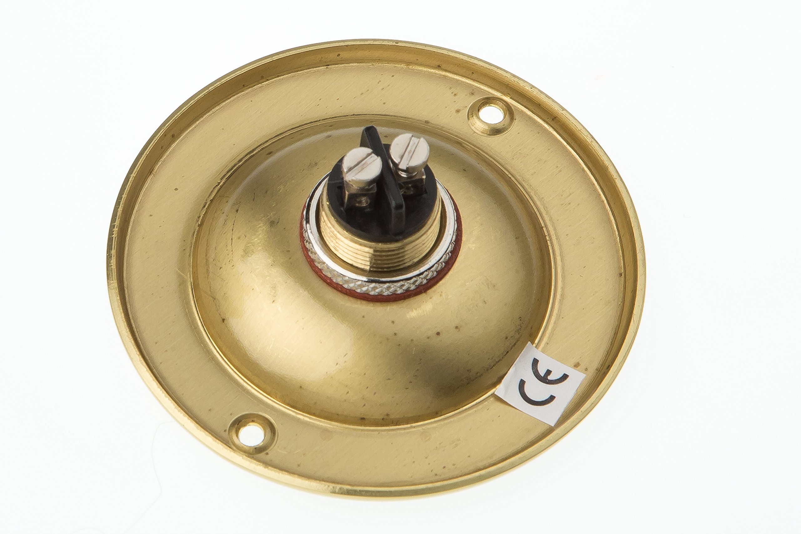 HUBER bouton de sonnette en métal - bouton de sonnette I en laiton chromé - bouton-poussoir brossé