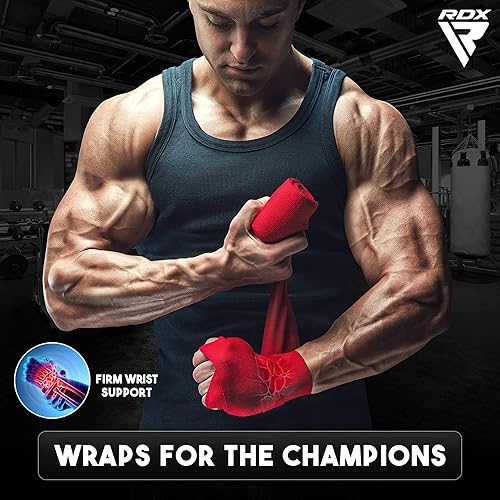 Miniatura 5 de RDX Paquete de 3 pares de envolturas de boxeo, guantes interiores elásticos de 14.8 ft, Muay Thai MMA Kickboxing, artes marciales, entrenamiento de