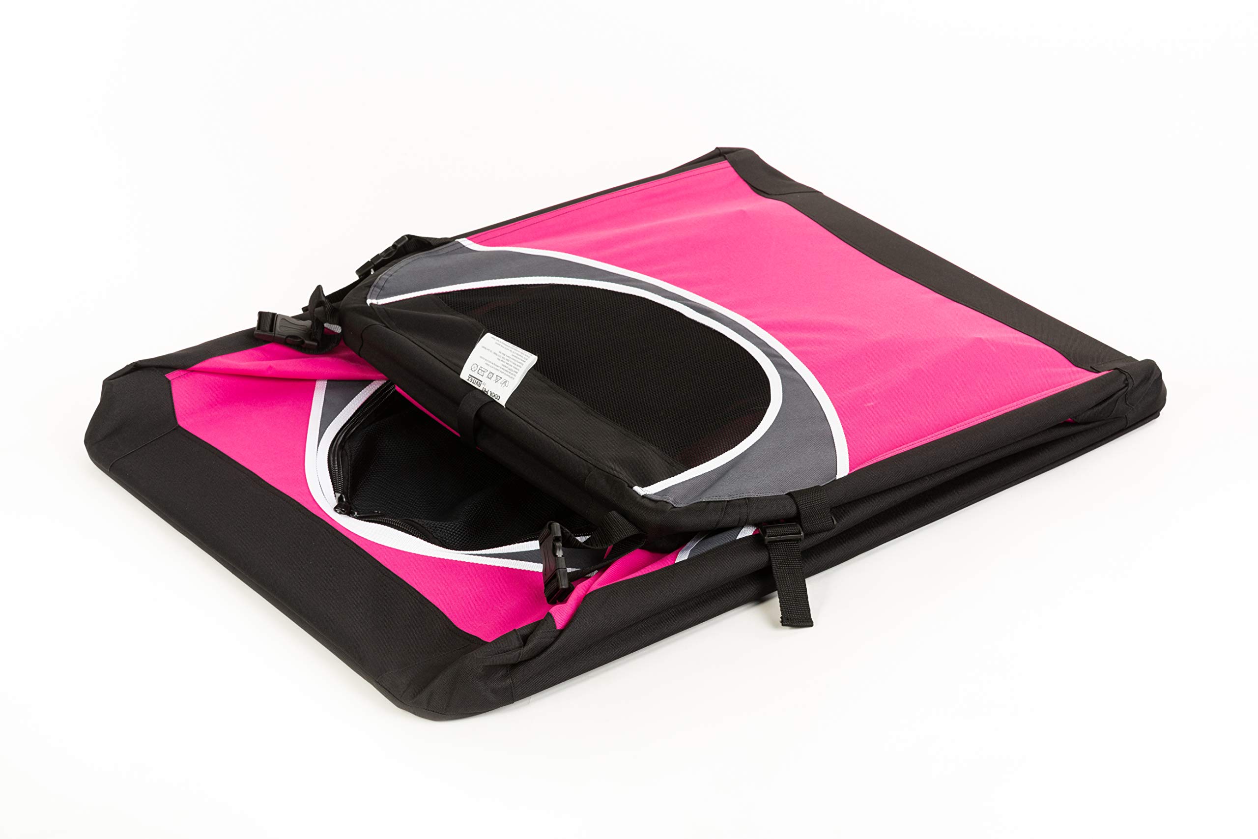 COOL PET Hundebox, 82*59*59cm, Faltbare Transportbox, Käfig, Box für Reisen, Hund & Katze, Pink