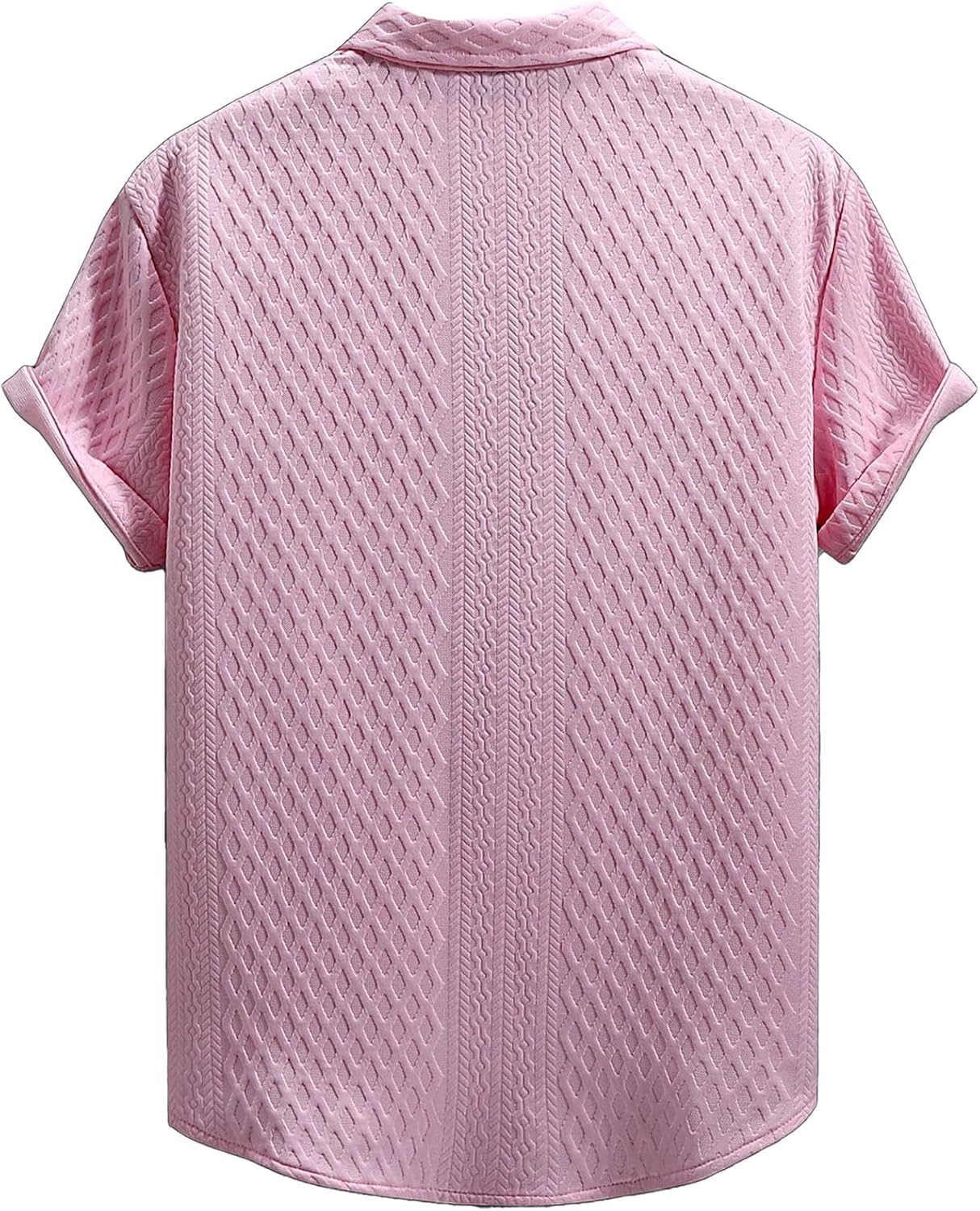 SOLY HUX Men's Short Sleeve Button Down Shirts Casual Textured Shirt Summer Basic Tops