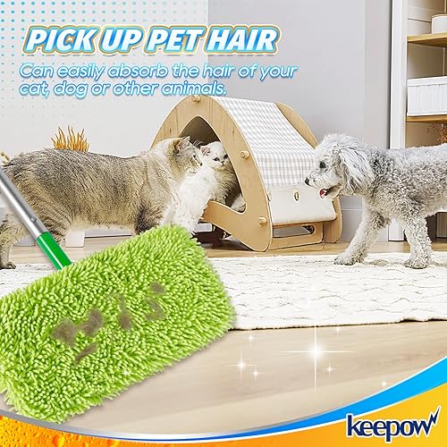 Miniatura 4 de KEEPOW Paños reutilizables de limpieza en secohúmedo compatibles con Swiffer Sweeper, almohadillas de microfibra lavables para limpieza de suelos de