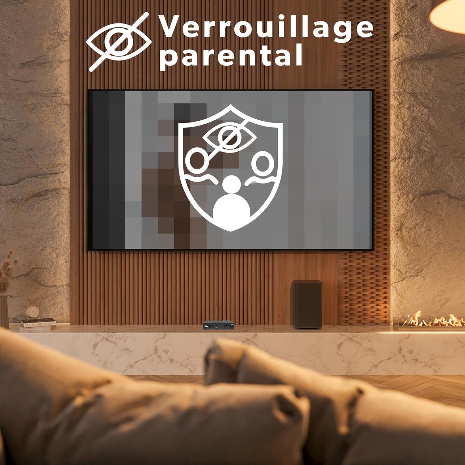 A person watching TV with a 'REC' icon displayed, indicating PVR recording in progress on the T'nB TNT2 receiver.