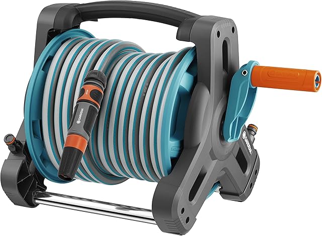 Gardena 08010-20 10 m Classic Hose Reel Set - Blue/Silver/Orange