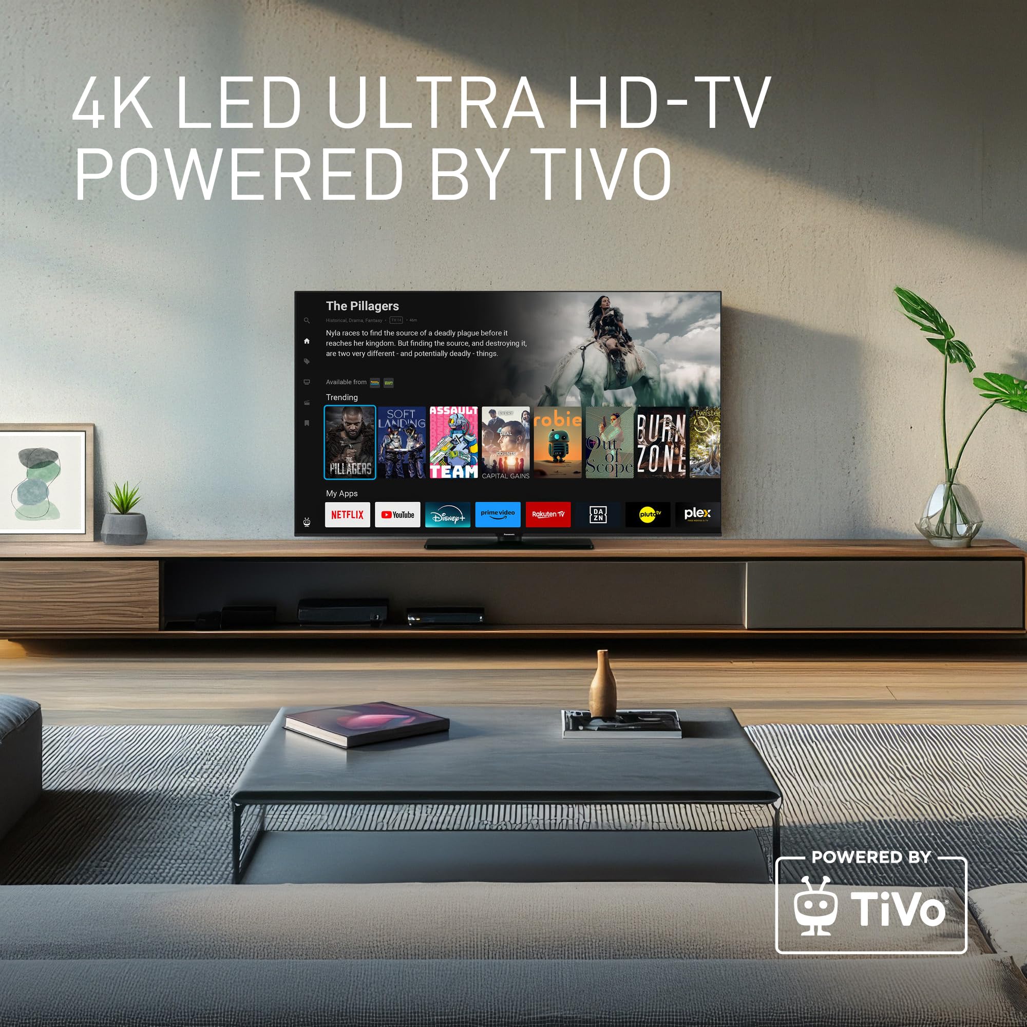 Panasonic TB-43W61AEZ, W61 Serie, 43 Zoll, 4K Ultra HD LED Smart TV, 2025, TiVo, Dolby Vision & Atmos, Game Mode Plus, Alexa & Google Sprachsteuerung, Schwarz