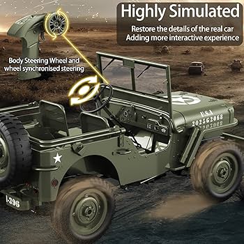 Amazon.com: Yiwsnust RC Jeep 1/10 Scale Willys Hobby RC Car Off