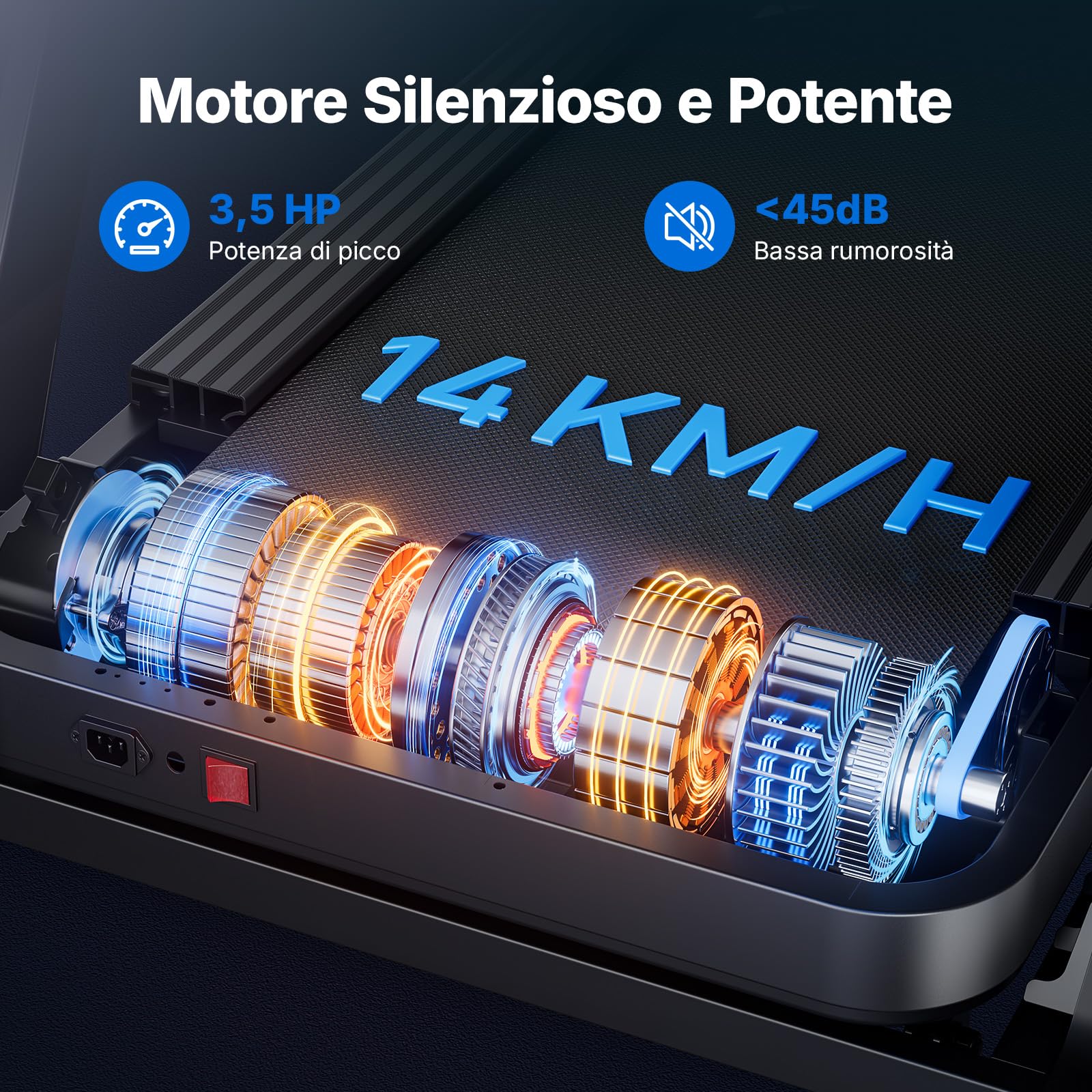 MERACH Tapis roulant per casa con pendenza, 18% di inclinazione automatica, 1-14 km/h, tapis roulant pieghevole, 3,5 HP Walking Pad, Treadmill for Home Max 159 kg, 46 x 120 cm, tapis roulant APP con