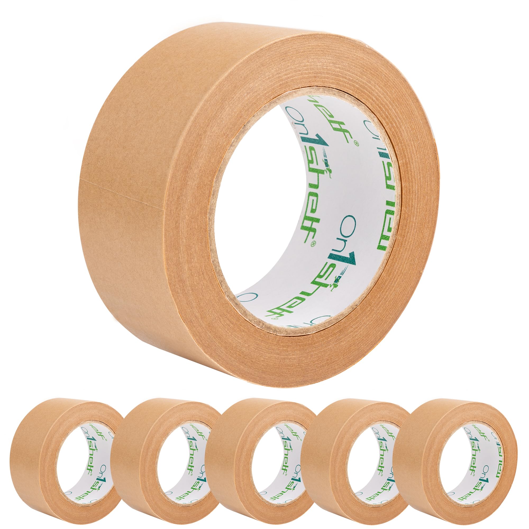 On1shelf® Eco-Friendly Biodegradable Kraft Carton Sealing Tape - 50m Long, Brown, 48mm
