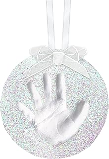 Pearhead Christmas Baby's First Handprint or Footprint Ornament Kit, Hol...