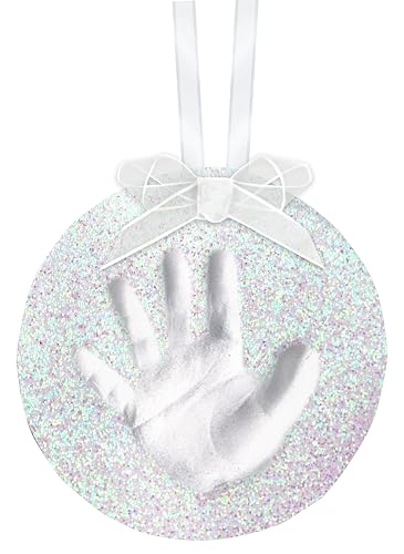 Pearhead Baby's First Handprint or Footprint Ornament Kit, Glitter