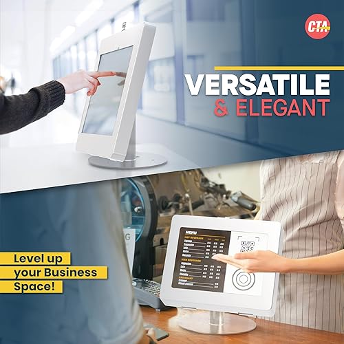 Miniatura 7 de Soporte de pared para iPad con bloqueo - CTA antirrobo pequeño con bloqueo para tableta con bloqueo de llave y enrutamiento de cable interior para