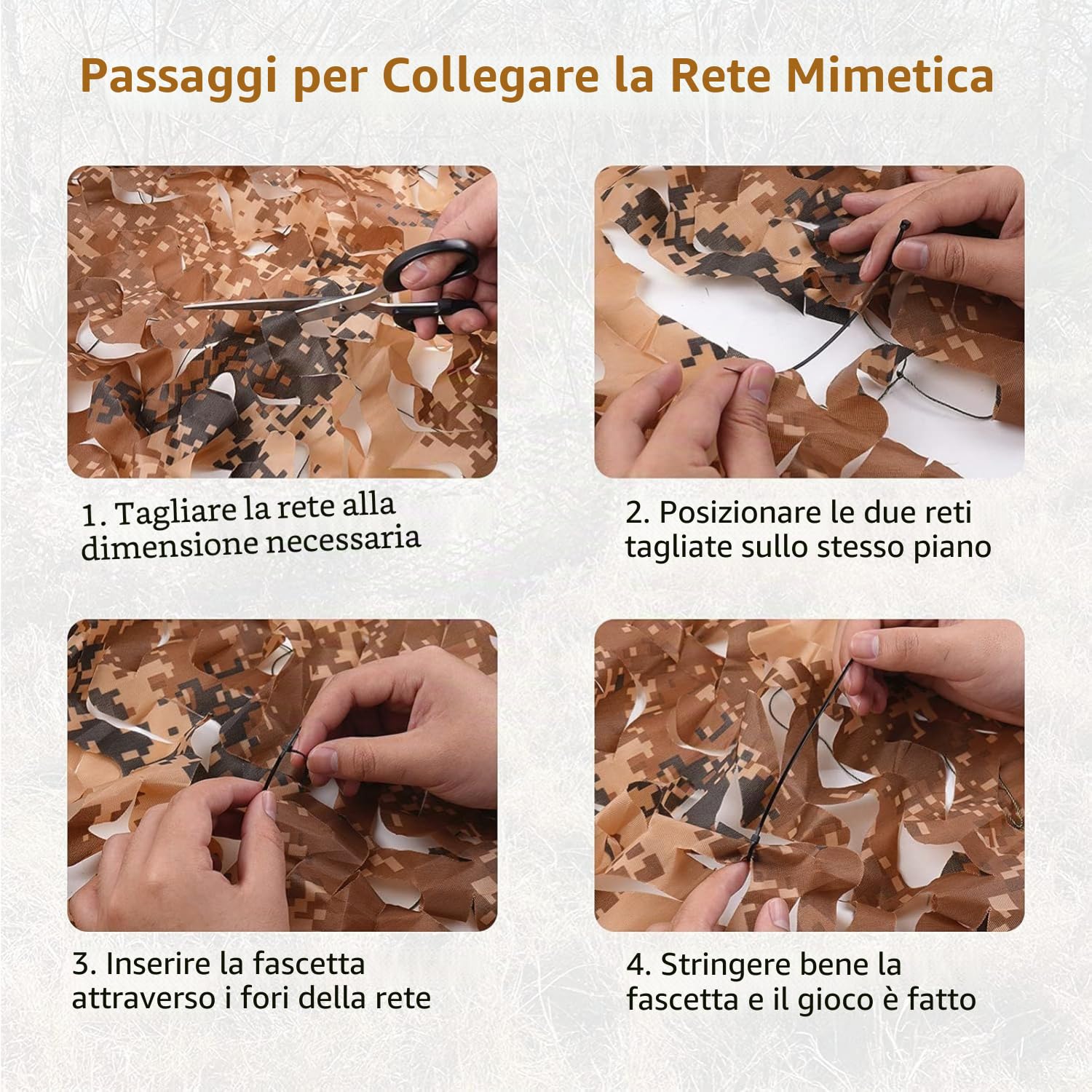 NEWFUN 6x6M Rete Mimetica Ombreggiante, Telo Mimetico Ombreggiante, Rete Mimetica per la Caccia, il Campeggio, la Foresta, il Giardino e Altre Scene, Rete Mimetica Militare