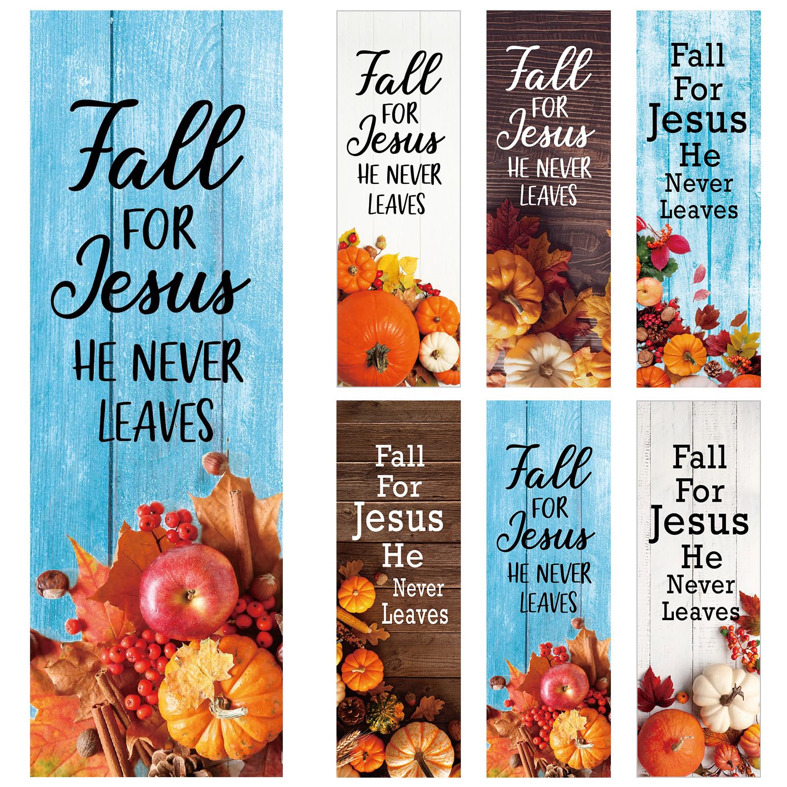 Dispowreath 60 Pcs Fall for Jesus He Never Leaves Religious Christian Bookmarks Church Bookmarks Gift for Men Women Church Home