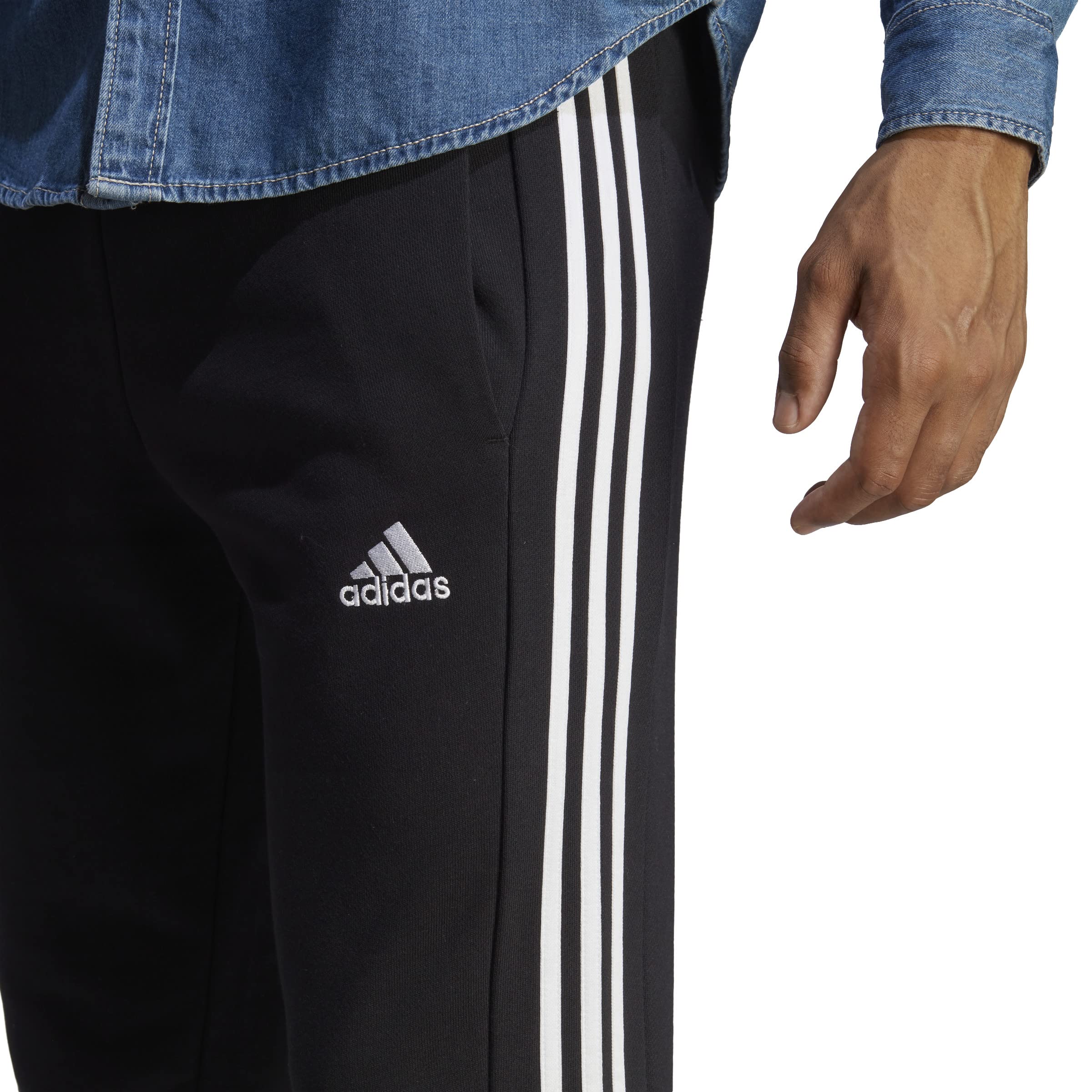 adidas Essentials French Terry Tapered Cuff 3-Stripes Pants - Pants Hombre