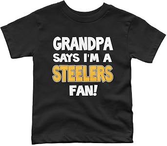 NanyCrafts Kids Grandpa Says Im a Steelers Fan Shirt