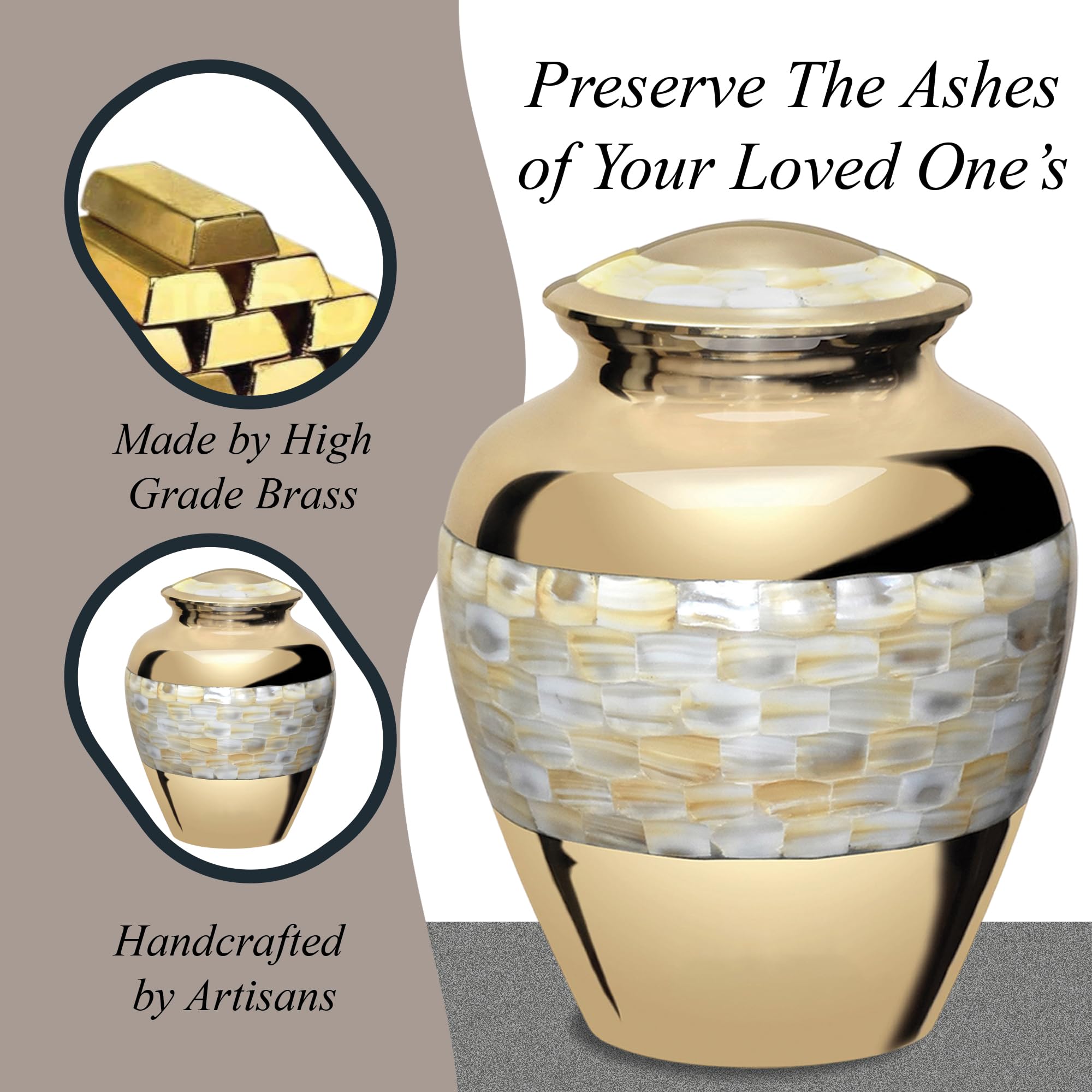 Forever URNS – Grande urne pour cendres d'adulte homme et femme | Cadeau commémoratif – En laiton de haute qualité – Thème balai classique – Boîte de protection en velours – Boîte commémorative