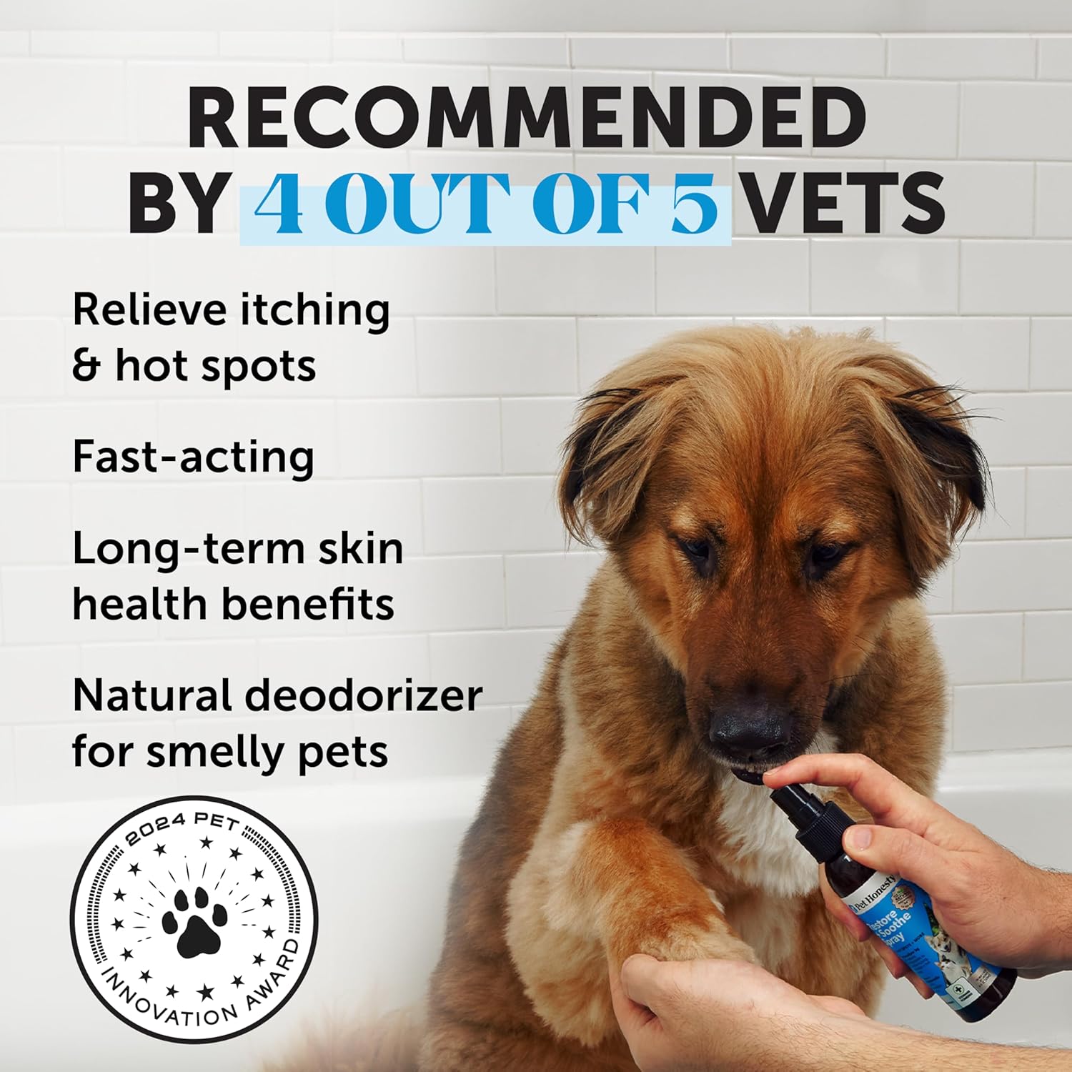 Chlorhexidine Shampoo + Restore + Soothe Hot Spot Spray Essential Skin Care Bundle - Seasonal Itch Relief for Allergies, Soothes Itching with Aloe and Microsilver