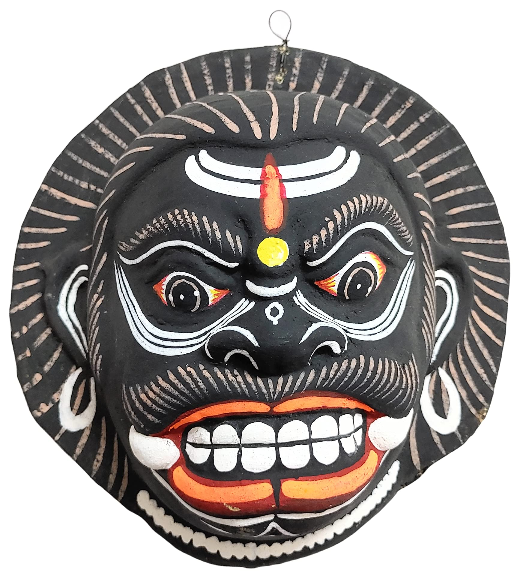 Mukherjee Handicrafts Paper Wall Hanging Mask (22 x 21 cm, Multicolour) Chhau Mask Puruliya West Bengal 3