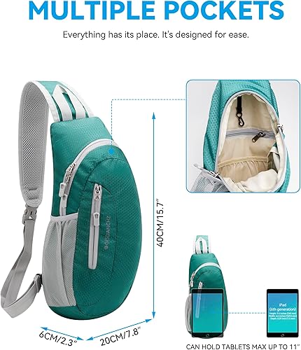 Miniatura 3 de Gisdanchz Bolso bandolera unisex con diseño de panal de abeja, jacquard, pequeña, delgada, bandolera, bolsa de pecho para senderismo y viajes