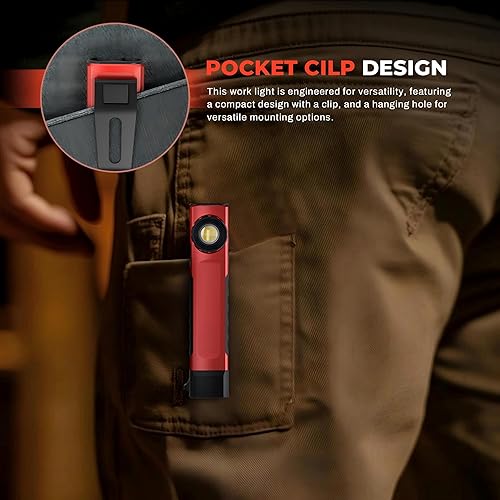 Miniatura 6 de Anhay Linternas recargables de 1500 lúmenes EDC linterna plana con 8 modos, linternas de bolsillo impermeables, linternas pequeñas magnéticas