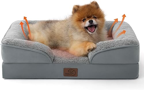 Miniatura 73 de Bedsure - Cama ortopédica pequeña para perros, sofá cama lavable para perros pequeños, espuma de soporte con funda extraíble y lavable, forro Verde