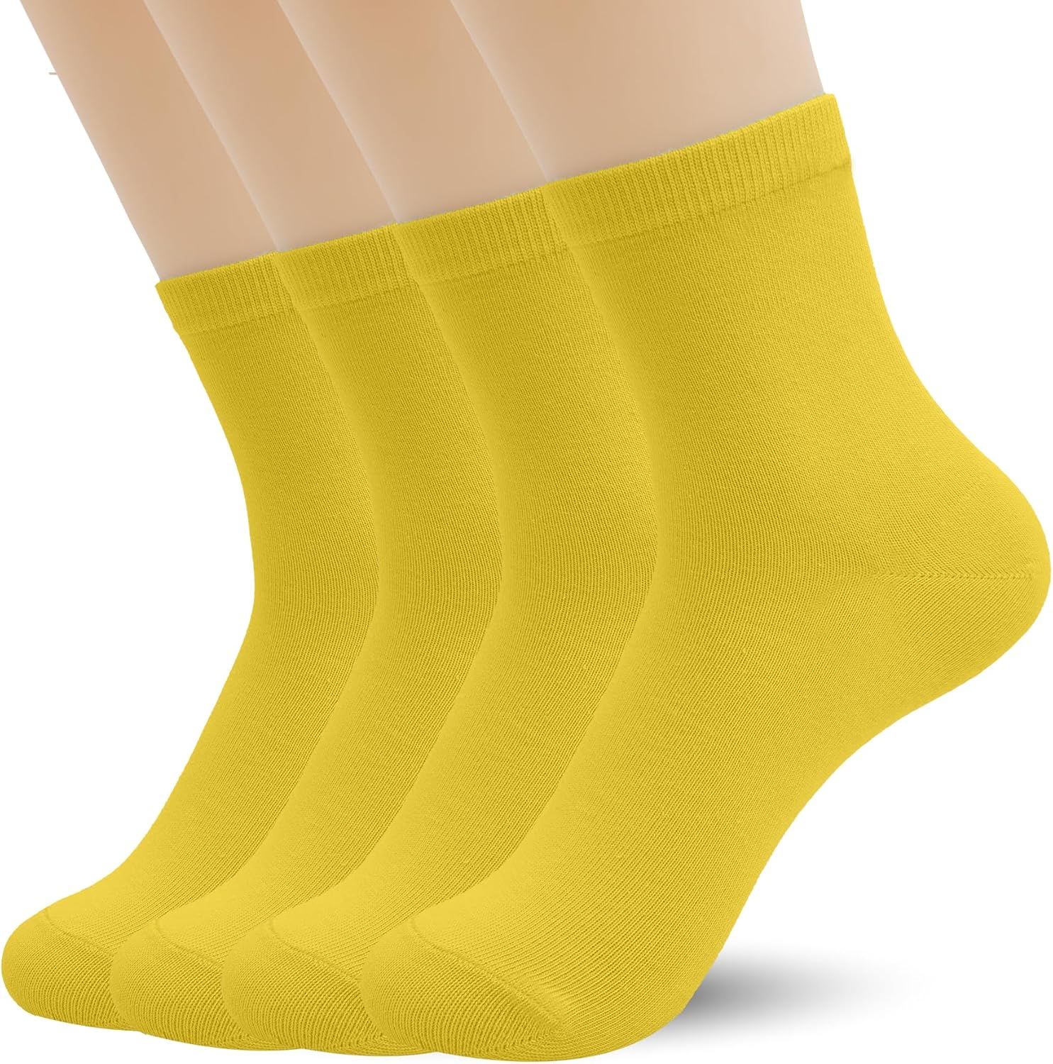 Azwelier Unisex Colorful Quarter Ankle Athletic Socks Breathable Cotton Blend Crew Style 4 Pairs Pack