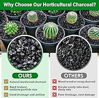 Vista 4 de Legigo Carbón hortícola natural de 10 cuartos de galón - Carbón vegetal de madera dura activado para enmienda del suelo, suelo de bonsái