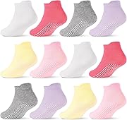 SkiBeaut 12 Pairs Toddler Non Slip Kid Boy Girl Socks with Grips, Toddlers Child Anti Skid Sticky Gripper Socks 1-7 Years Old