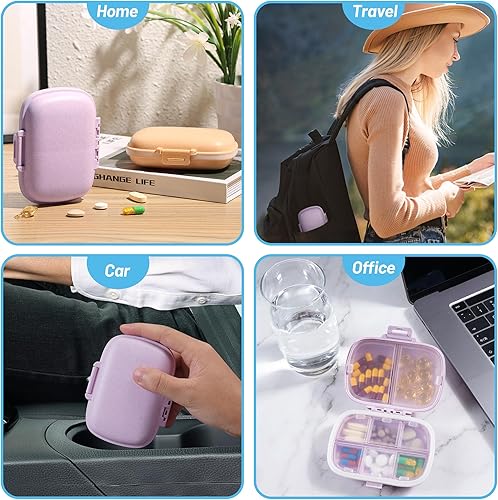 Miniatura 7 de Pastillero de viaje  Pastillero diario portátil con 8 compartimentos, contenedor de píldoras, organizador de medicamentos, dispensador de píldoras,