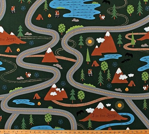 FlashPhoenix Tela de costura de calidad la lona J es para Jeep s Camping lona oscura 100% algodón, tamaño de tela de 36 x 44 pulgadas por The Yard