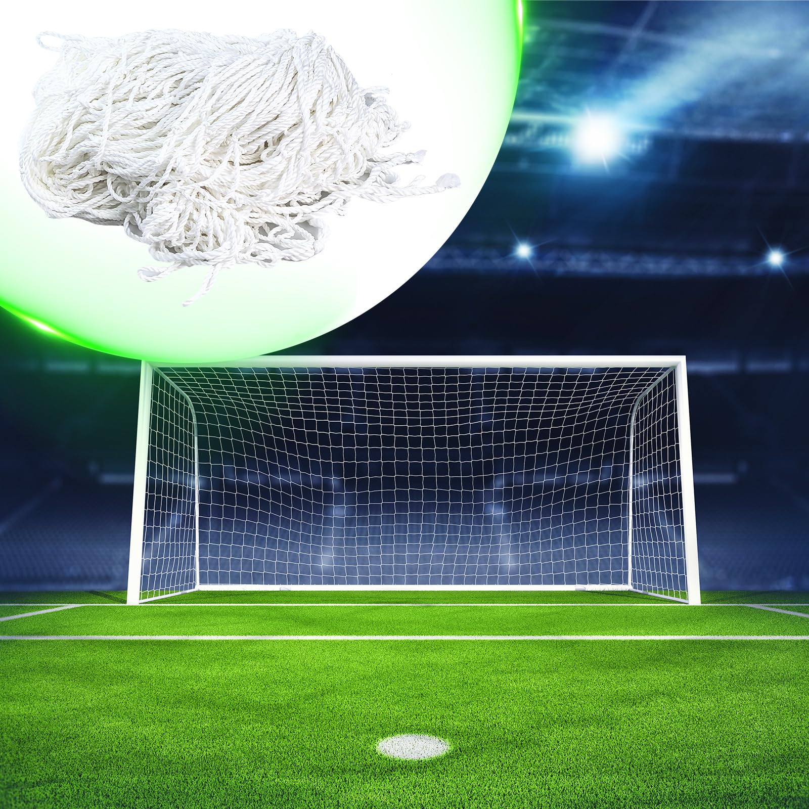 Fußballtor Netz, 3x2m Fußballtornetz Soccer Goal Net Tornetze Ersatznetz Fußball Tor Match Werkzeuge Erwachsene, Training Spielen Tornetz Fußballtor Ersatzteil Nets für Spiel Training Lacrosse