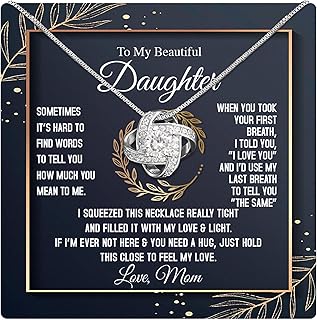 To My Daughter Necklace From Mom With Heartfelt Message Card And Elegant Box, Mother Daughter Necklace, Mother To Daughter Gifts from Mom, Mother Daughter Jewelry From Mom, Daughter Necklace Gift