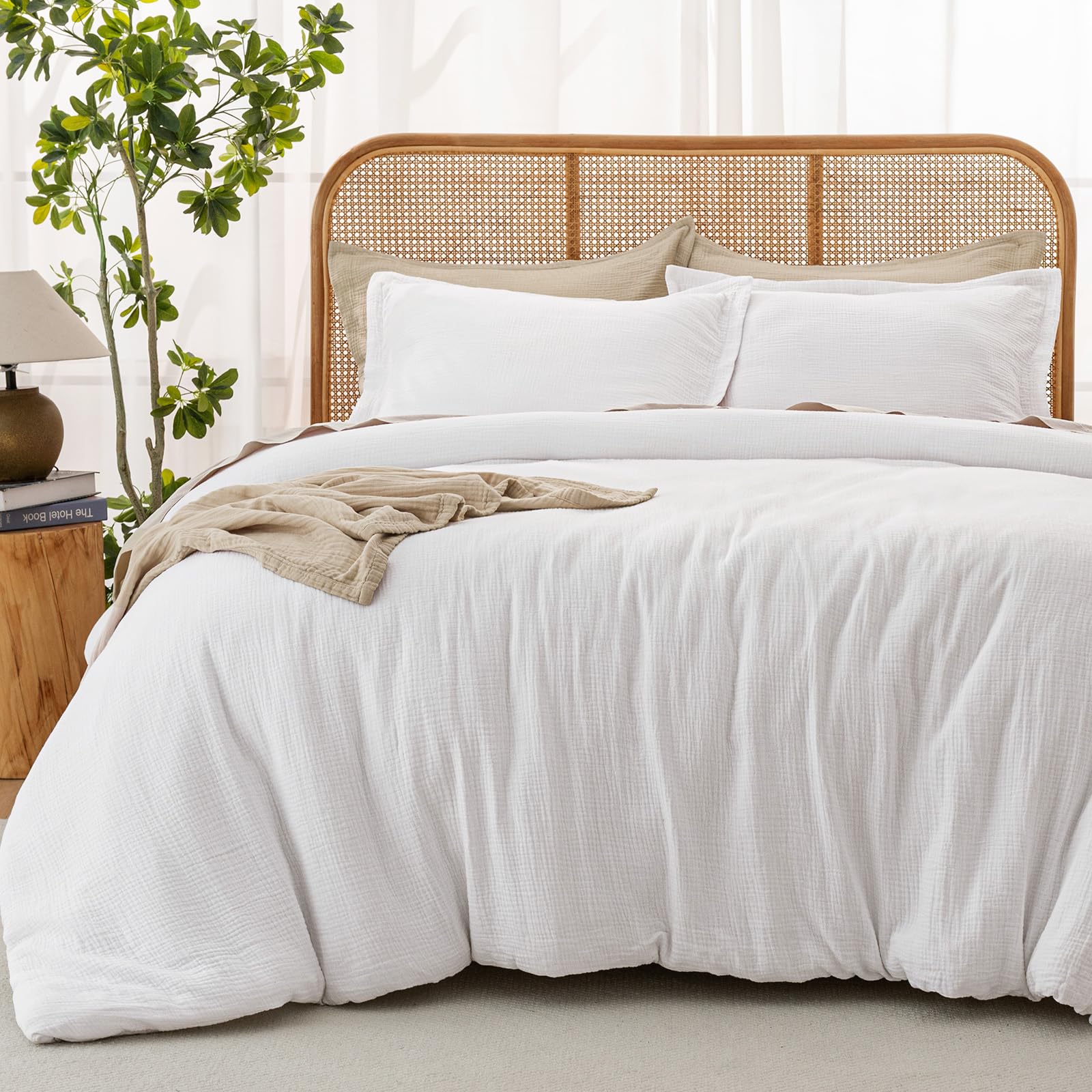 david's home cotton muslin comforter set upgrade white queen us