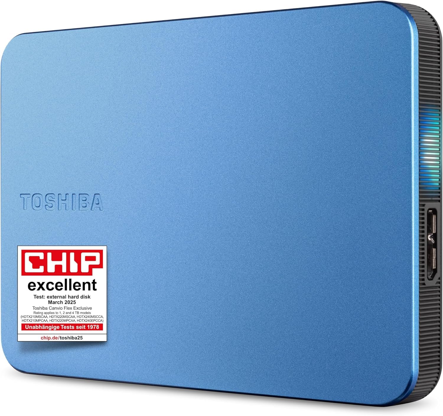 Toshiba Canvio Flex HDTX240ESCCA przenośny zewnętrzny dysk twardy 5.9 cm (HDD) do komputerów Mac, Windows PC, smartfonów i tabletów, kompatybilny z większością urządzeń USB-C i USB-A, ciepły srebrny