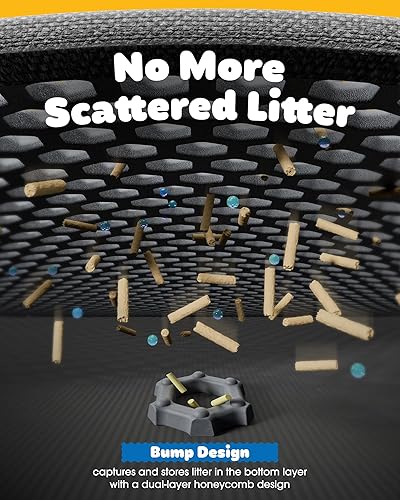 Miniatura 2 de Powools Tapete grande de arena para gatos, tapete de 24 x 15 pulgadas, fácil de limpiar, impermeable, a prueba de orina, antideslizante, para piso,