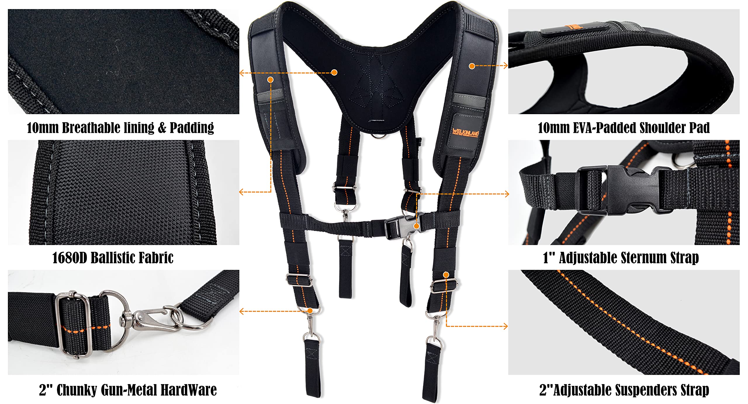 Bretelles de ceinture à outils de 6,3 cm avec bracelet magnétique, bretelles de ceinture à outils pour homme, bretelles à outils, porte-embout magnétique, porte-vis magnétique, bretelles magnétiques,