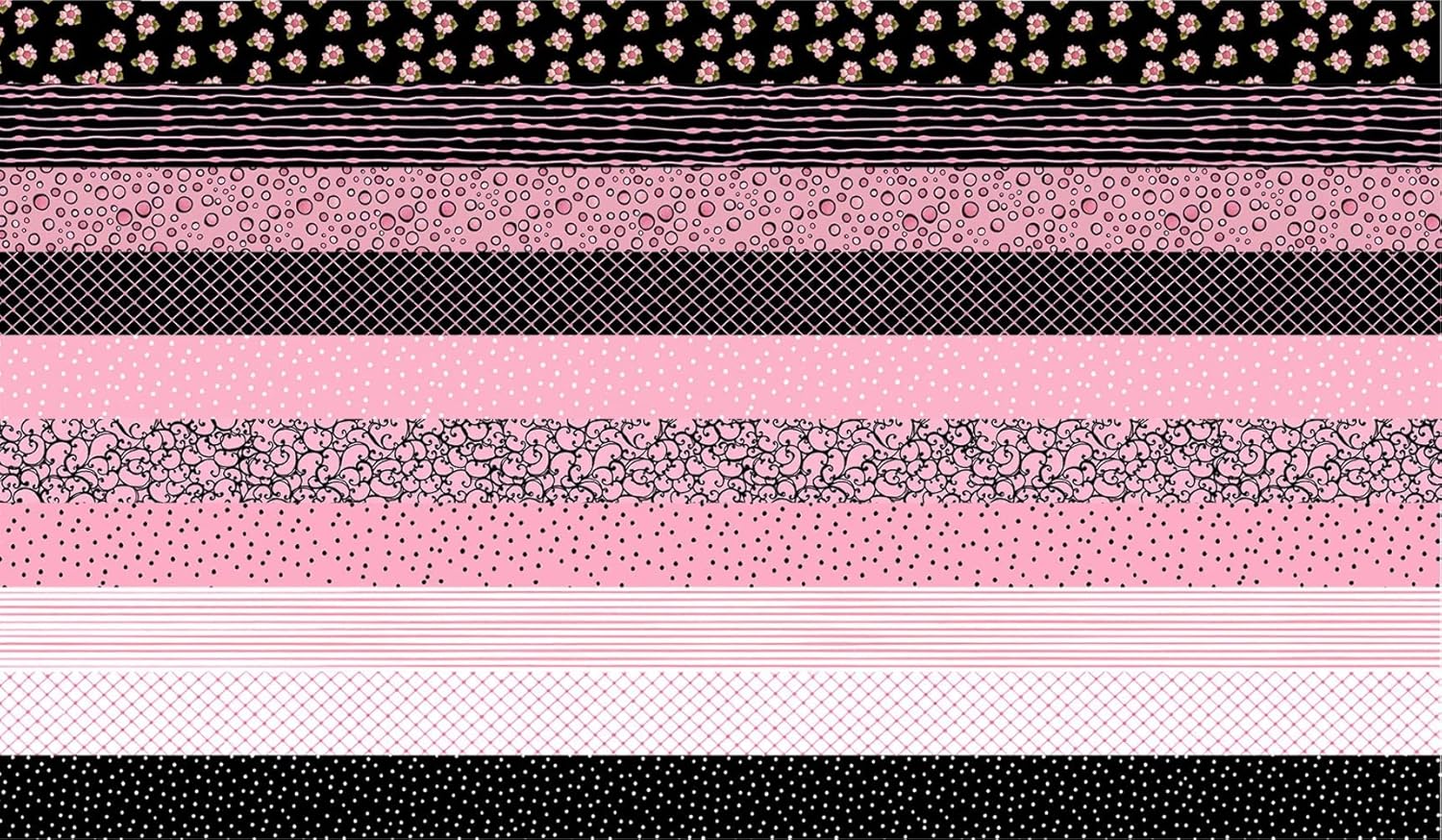 Medley Fancy Cats Strip Fabric Panel