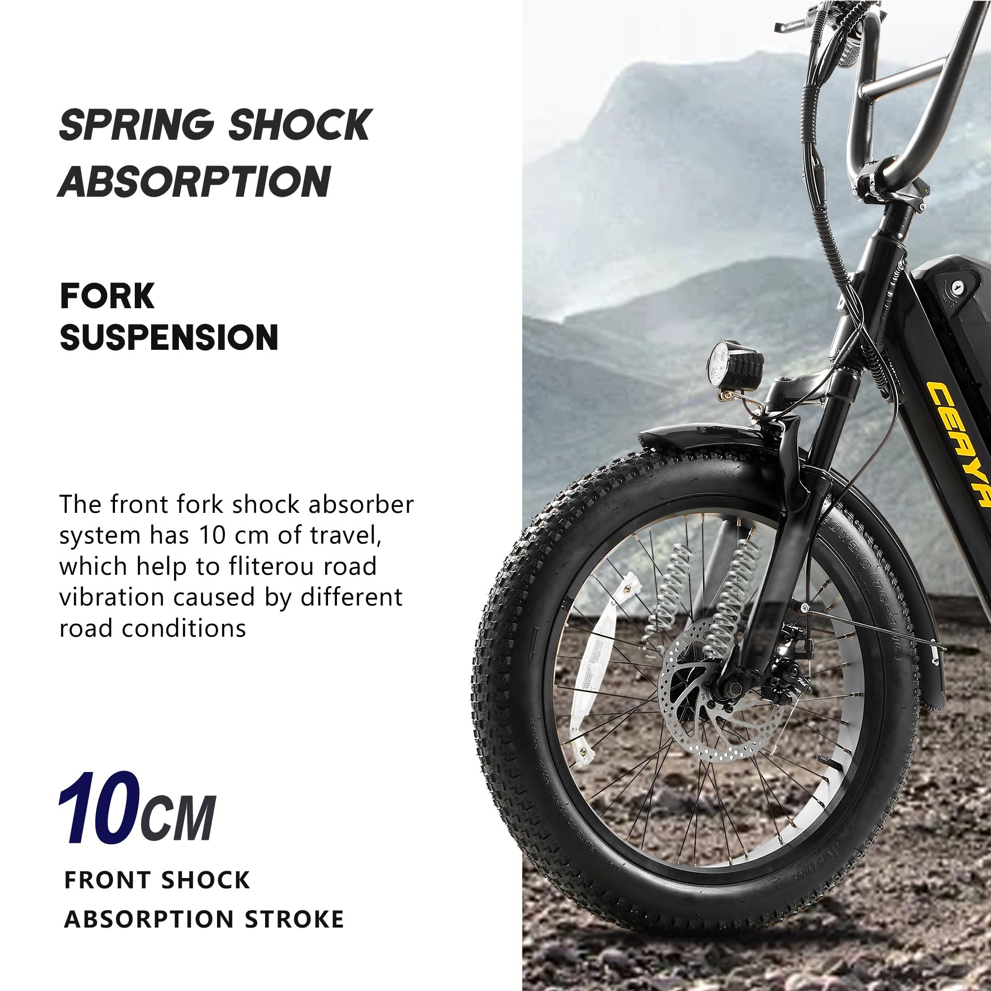 Vélo électrique 20 Pouces R8SE Ebike Homme Femme 3.0“ Fat Bike Electrique,Pédalage Assisté,7 Vitesses,Batterie Amovible 48V 15Ah,Frein à Double Disque