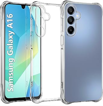 USTIYA Case for Samsung Galaxy A16 5G Clear TPU Four Corners Protective Cover Transparent Soft funda