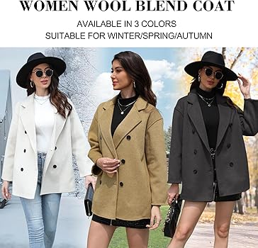 Amazon.com: BEINF Women Wool Coat Short Classic Cashmere Wool