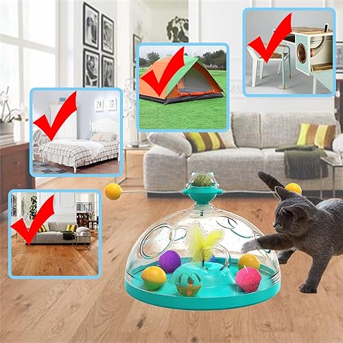 Miniatura 6 de Juguetes para gatos de interior, rompecabezas interactivos para gatos, estimulación mental, estimulación mental, juegos cerebrales, bolas de hierba