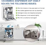 Upgrade 154388801 Dishwasher Dispenser Rinse Aid Cap Compatible with Frigidaire/Kenmore/Crosley Dishwasher Replaces AP2109579 890363 154388802 PS421128 EAP421128-1 Pack
