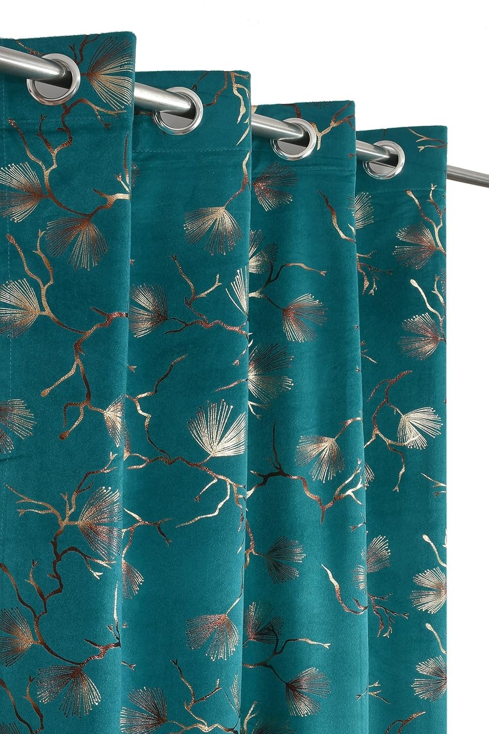 Velvet Curtains 7 Feet Long | 48×84 Inch | 1 Panel Only | Velvet Blackout Parda for Door & Balcony | Aqua Colour