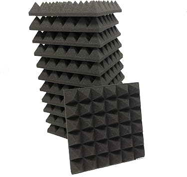 Foam Mart - Pyramid Acoustical Panels - 12 PACK - 2 Thick Pyramids - Sound controlling Foam -
