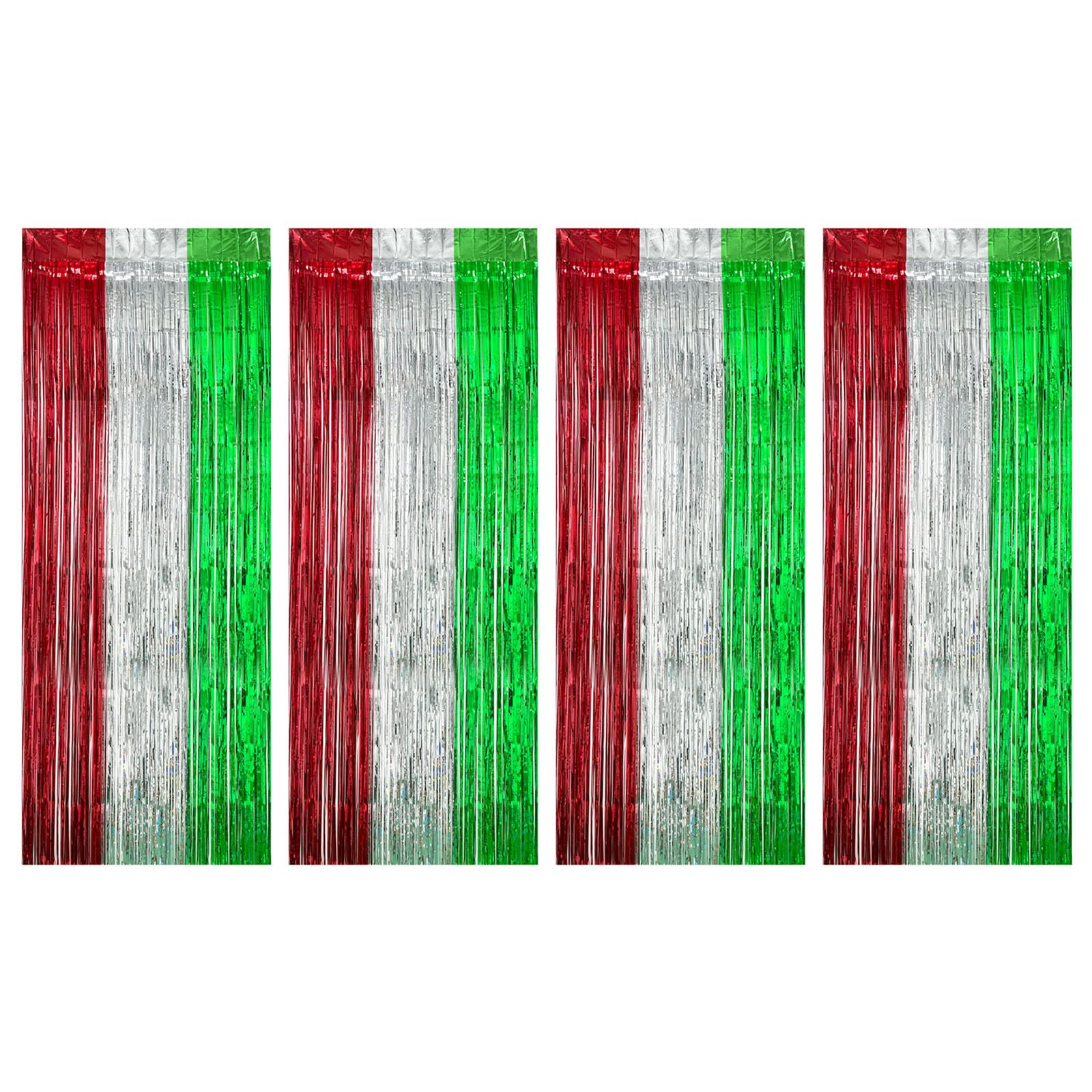 Rideau de guirlandes métalliques tricolore en PET brillant pour décoration de mariage et fête