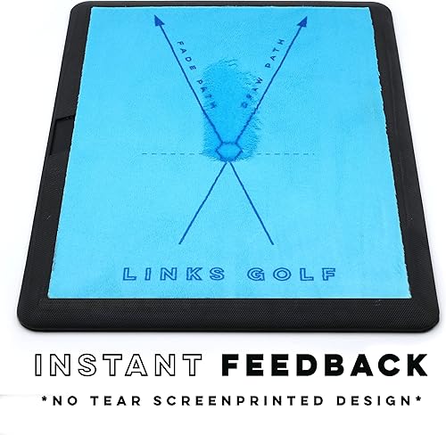 Miniatura 5 de Alfombrilla de golf de impacto premium + alfombrilla de repuesto, tapete de práctica de retroalimentación de camino de swing instantáneo, guías