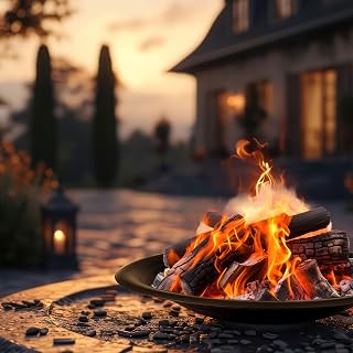 Pure Garden 24-Inch Fire Pit Bowl Insert - Durable Steel Replacement for DIY Outdoor Fire Pits & Wood Burning Rings