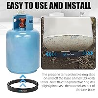 Vista 4 de TonGass Paquete de 2, anillo espaciador protector negro de 8 1/4 pulgadas para base de cilindro de propano para tanque de gas de 20-40 libras